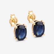Bids.com 1.90 Carat Genuine Blue Sapphire 10K Yellow Gold Earrings Earrings