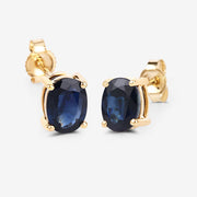 Bids.com 1.90 Carat Genuine Blue Sapphire 10K Yellow Gold Earrings Earrings