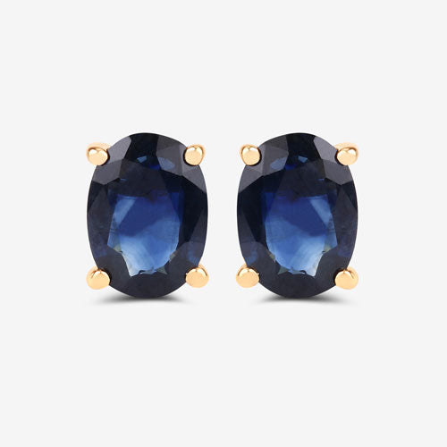 Bids.com 1.90 Carat Genuine Blue Sapphire 10K Yellow Gold Earrings Earrings