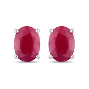 Bids.com 1.70 Carat Genuine Ruby 10K White Gold Earrings Earrings