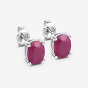 Bids.com 1.70 Carat Genuine Ruby 10K White Gold Earrings Earrings