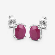 Bids.com 1.70 Carat Genuine Ruby 10K White Gold Earrings Earrings