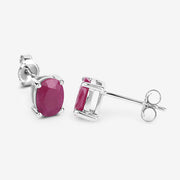 Bids.com 1.70 Carat Genuine Ruby 10K White Gold Earrings Earrings