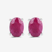 Bids.com 1.70 Carat Genuine Ruby 10K White Gold Earrings Earrings