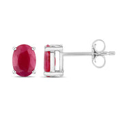 Bids.com 1.70 Carat Genuine Ruby 10K White Gold Earrings Earrings