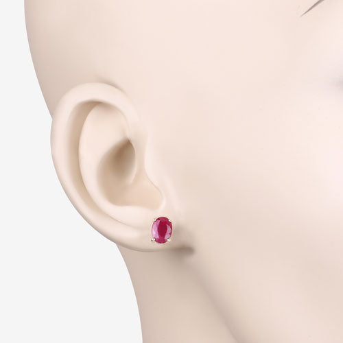 Bids.com 1.70 Carat Genuine Ruby 10K Yellow Gold Earrings Earrings