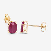 Bids.com 1.70 Carat Genuine Ruby 10K Yellow Gold Earrings Earrings