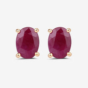 Bids.com 1.70 Carat Genuine Ruby 10K Yellow Gold Earrings Earrings