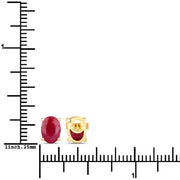 Bids.com 1.70 Carat Genuine Ruby 10K Yellow Gold Earrings Earrings