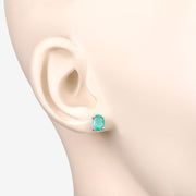 Bids.com 1.44 Carat Genuine Zambian Emerald 10K White Gold Earrings Earrings