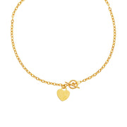 Bids.com Toggle Necklace with Heart Charm in 14k Yellow Gold Necklaces