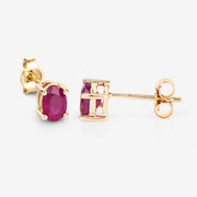 Bids.com 1.04 Carat Genuine Ruby 10K Yellow Gold Earrings Earrings