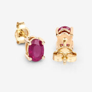 Bids.com 1.04 Carat Genuine Ruby 10K Yellow Gold Earrings Earrings