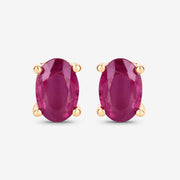 Bids.com 1.04 Carat Genuine Ruby 10K Yellow Gold Earrings Earrings