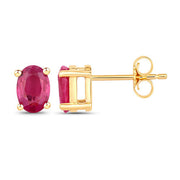 Bids.com 1.04 Carat Genuine Ruby 10K Yellow Gold Earrings Earrings
