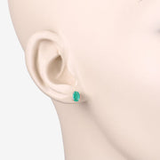 Bids.com 0.88 Carat Genuine Zambian Emerald 10K Yellow Gold Earrings Earrings