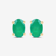 Bids.com 0.88 Carat Genuine Zambian Emerald 10K Yellow Gold Earrings Earrings