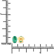Bids.com 0.88 Carat Genuine Zambian Emerald 10K Yellow Gold Earrings Earrings