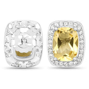 Bids.com 2.81 Carat Genuine Citrine and White Topaz .925 Sterling Silver Earrings Earrings