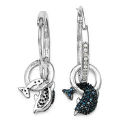 Bids.com 0.54 Carat Genuine Blue Diamond and White Diamond .925 Sterling Silver Earrings Earrings