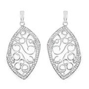 Bids.com 0.73 Carat Genuine White Diamond .925 Sterling Silver Earrings Earrings