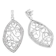 Bids.com 0.73 Carat Genuine White Diamond .925 Sterling Silver Earrings Earrings