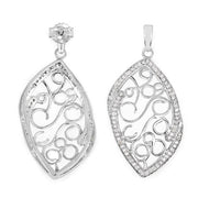 Bids.com 0.73 Carat Genuine White Diamond .925 Sterling Silver Earrings Earrings