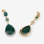 Bids.com 22.70 Carat Dyed Emerald and White Topaz .925 Sterling Silver Earrings Earrings