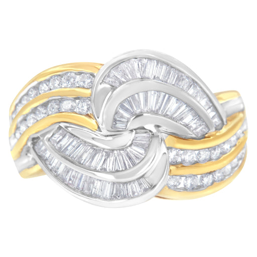 Bids.com 10KT Two-Toned Gold Diamond Bypass Ring (1 cttw, H-I Color, SI1-SI2 Clarity) Rings
