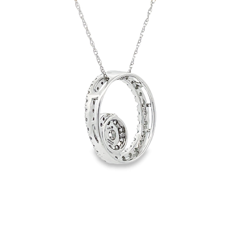 Bids.com .50ct Diamond Circle of Love Pendant 14KT White Gold Pendants
