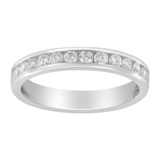 Bids.com 14K White Gold 1/2 cttw Diamond Band Ring (I-J Color, I2-I3 Clarity) - Size 7 Rings