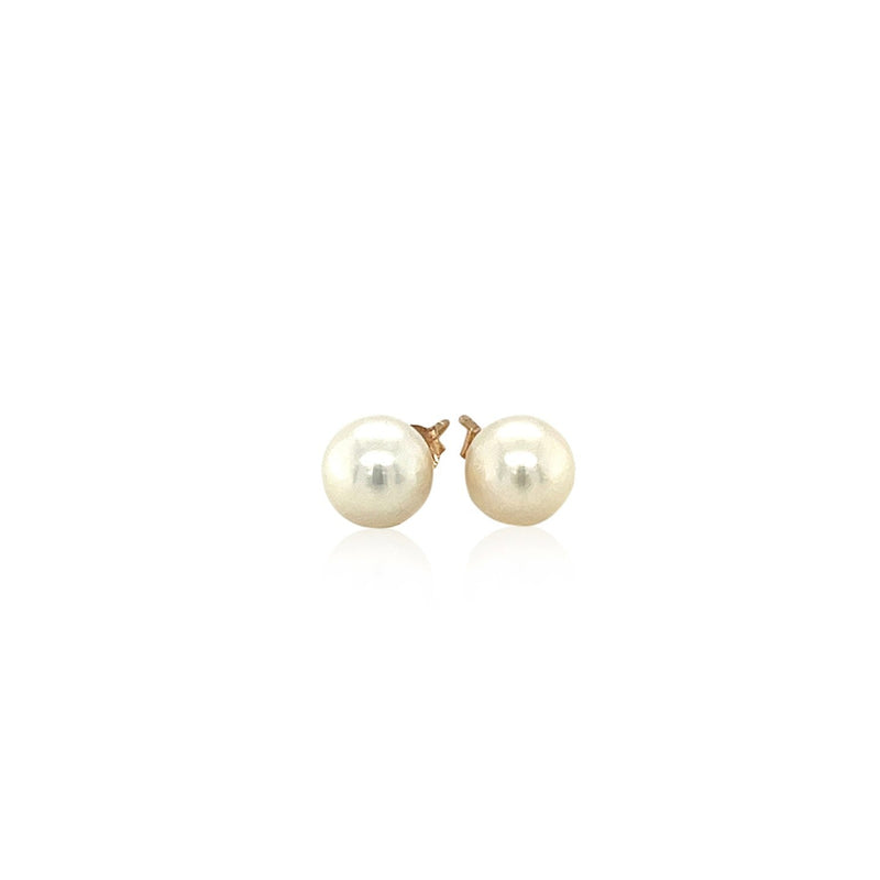 Bids.com 14k Yellow Gold Freshwater Cultured White Pearl Stud Earrings (6.0 mm) Earrings