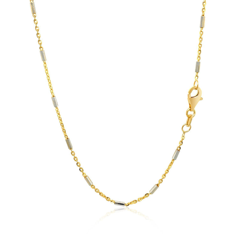 Bids.com Bar Links Pendant Chain in 14k Two Tone Gold (1.4mm) Necklaces