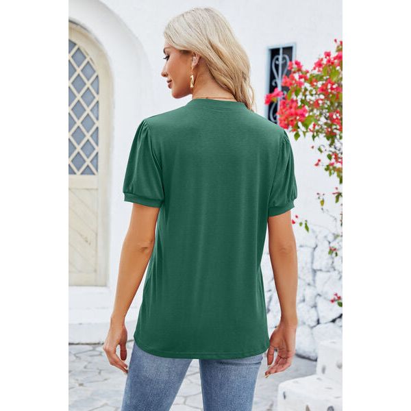 Notched Short Sleeve T-Shirt