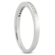 Bids.com 14k White Gold Channel Set Princess Diamond Wedding Ring Band Rings