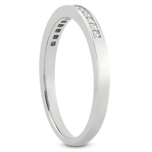 Bids.com 14k White Gold Channel Set Princess Diamond Wedding Ring Band Rings
