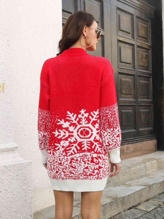 Snowflake Pattern Sweater Dress by VYSN