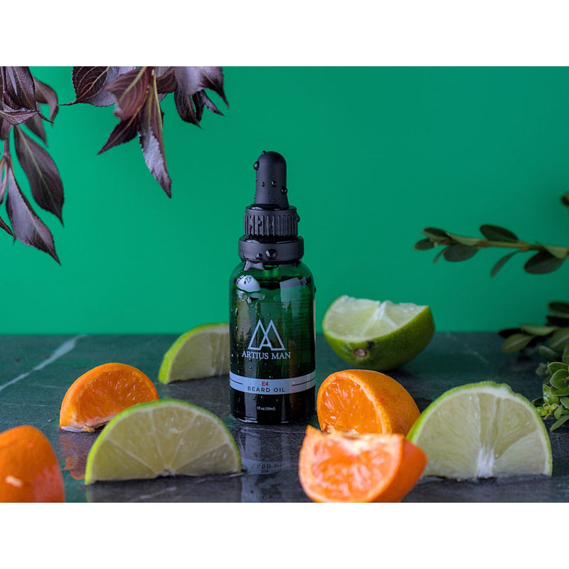 Artius Man E4 Beard Oil – Signature Woodsy and Citrus Beard Conditioning Oil (1 oz) Beard Oil