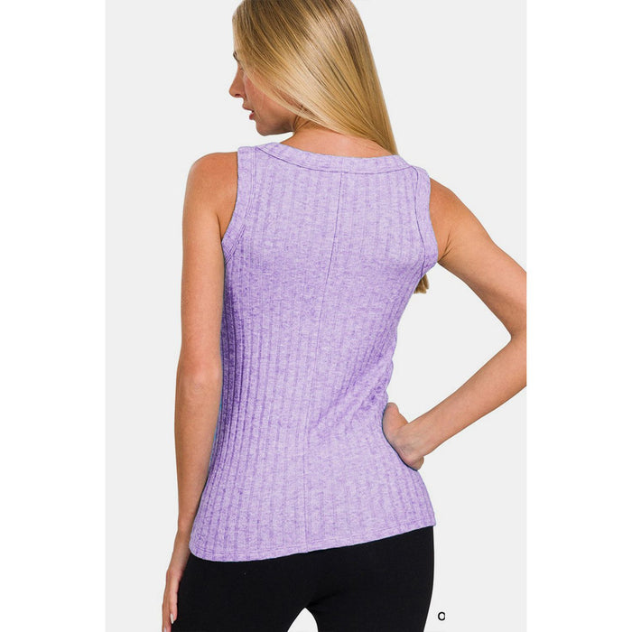 Zenana Ribbed Round Neck Tank