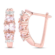Bids.com 1.32 Carat Genuine Morganite and White Topaz .925 Sterling Silver Earrings Earrings