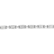 Bids.com 14K White Gold 2.0 Cttw Princess Cut Invisible Set Diamond Rectangular Link Bracelet (I-J Color, I1-I2 Clarity) - 7.25" Bracelets