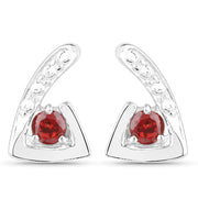 Bids.com 0.44 Carat Genuine Garnet .925 Sterling Silver Earrings Earrings