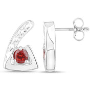 Bids.com 0.44 Carat Genuine Garnet .925 Sterling Silver Earrings Earrings