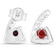 Bids.com 0.44 Carat Genuine Garnet .925 Sterling Silver Earrings Earrings