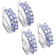 Bids.com 3.92 Carat Genuine Tanzanite .925 Sterling Silver Earrings Earrings
