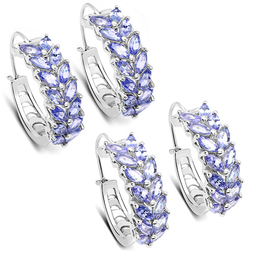 Bids.com 3.92 Carat Genuine Tanzanite .925 Sterling Silver Earrings Earrings