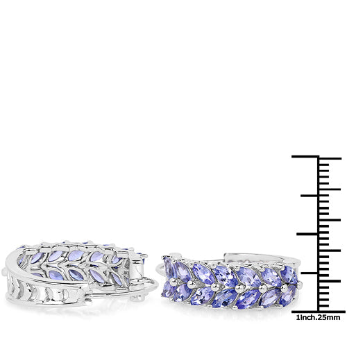 Bids.com 3.92 Carat Genuine Tanzanite .925 Sterling Silver Earrings Earrings