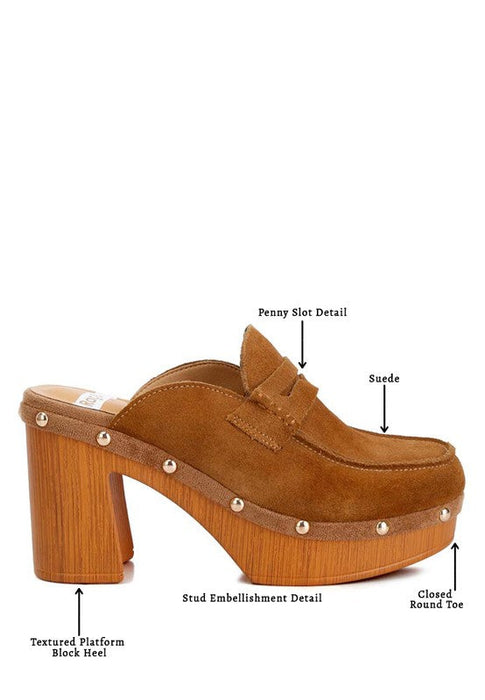 Riley Suede Platform Clogs