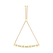 Bids.com 14K Yellow Gold Plated .925 Sterling Silver Channel Set Diamond Accent Twist 4â€-10â€ Adjustable Bolo Bracelet (I-J Color, I3 Clarity) Bracelets
