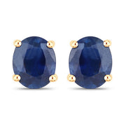 Bids.com 0.68 Carat Genuine Blue Sapphire 14K Yellow Gold Earrings Earrings